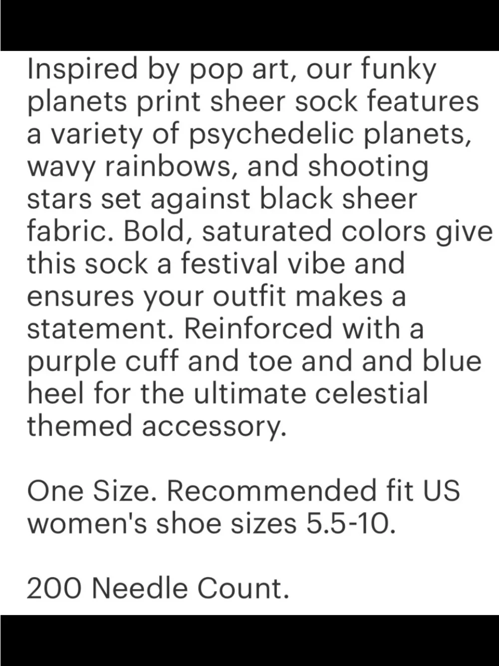 Sheer Pop Art Planet Ankle Socks - Black Sheer. No offers.